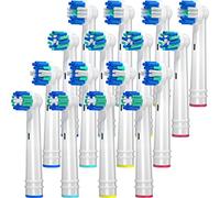 Cabezales de cepillo de repuesto para Oral B, 16 cabezales de repuesto para cepillo de dientes compatibles con Oral B Pro1000 Pro3000 Pro5000 Pro7000, incluye 4 hilos, 4 cruces, 4 cabezales de