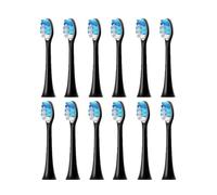 Cabezales de cepillo dental, compatible con Philips, HX9322 HX9331 | HX6201, HX3671, HX7100, HX4100, HX3211, HX6710, HX6901, plástico, adultos(12pcs Black)