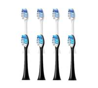 Cabezales de cepillo dental, compatible con Philips, HX9322 HX9331 | HX6201, HX3671, HX7100, HX4100, HX3211, HX6710, HX6901, plástico, adultos(4White 4Black)