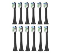 Cabezales de cepillo repuesto 12 piezas, compatibles con dientes eléctrico sónico V1/X1/X3/X5/X3U/X3PRO/v1/v2 Sof(Black)