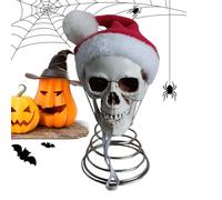 Cabezales De Cráneo Colgantes - Topper De Árbol De Navidad De 5 Pulgadas, Cráneo con Sombrero De Santa, Esqueleto-Chef Accesorios para Halloween Garden Home Lawn Bookshelf Yard Porch Patio Haunted
