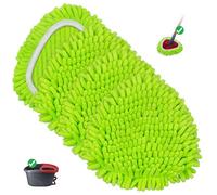 Cabezales de fregona compatibles con O-cedar Easywring de 1 tanque, cabezal de repuesto de mopa de chenilla para uso seco/húmedo, repuestos reutilizables y lavables para limpieza de suelos (paquete de