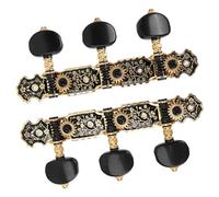 Cabezales de Máquina de Guitarra Acústica Negra + Dorado de Calidad - Estable e Instalación, Piezas Fáciles de Reemplazo para Guitarras Clásicas