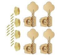 Cabezales De Máquina De Guitarra Clavijas de afinación de bajo de 4 cuerdas 4L 4R 3R1L 1R3L 2R2L con engranaje abierto color dorado(4L)