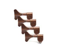 Cabezales De Máquina De Guitarra Clavijas de afinación para bajo de 4 cuerdas 2L2R 4L 4R 3R1L con forma de cola de pez aptas para accesorios de bajo color cobre rojo(4L)