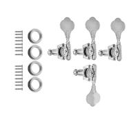 Cabezales De Máquina De Guitarra Clavijas de afinación para bajo de 4 cuerdas 4L 4R, 3R1L 1R3L 2R2L con engranaje abierto cromadas(1R3L)