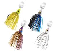 Cabezales de natación con hoja de tungsteno para pesca, paquete de 4 plantillas de pesca para boca grande y pequeña, lubina, trucha, lucioperca, con cabeza de hoja 12TBJH