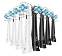 Cabezales de recambio compatibles con Oral B iO 2/3/4/5/6/7/8/9/10 Cepillo de dientes electrónico, Cabezal de limpieza compatibles con Oral B iO (8 Negro/Blanco)