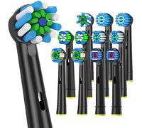 Cabezales de repuesto compatibles con cepillo de dientes eléctrico Oral B, 12 cabezales de cepillo de dientes negros para 2professional, 2Sensitive, 2Professional Pro, 2Cross, 2Floos, 2White3D