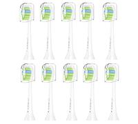 Cabezales de repuesto compatibles con cepillo de dientes eléctrico Philips Sonicare, blanco, paquete de 10 recambios.