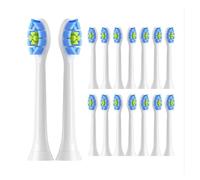 Cabezales de repuesto compatibles con el cepillo dientes eléctrico Philips Sonicare DiamondClean C2 C1 G2 W Plaque Control Simply Clean (paquete 8)(White-16pcs)