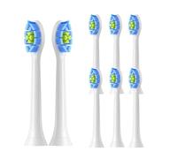 Cabezales de repuesto compatibles con el cepillo dientes eléctrico Philips Sonicare DiamondClean C2 C1 G2 W Plaque Control Simply Clean (paquete 8)(White-8pcs)
