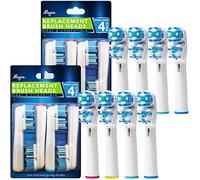 Cabezales de repuesto compatibles con OralB Braun - Best Double Clean, paquete de 8 cabezales de repuesto para cepillo de dientes eléctrico Oral B Pro, 1000, 8000, 9000, adultos, niños, Vitality, Dual