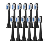 Cabezales de repuesto compatibles con Xiaomi Mijia T301, T302, T501 y 501C. Cabezal cepillo dientes eléctrico Sonic boquillas cerdas suaves(T301-302-BK-12Pcs)