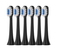 Cabezales de repuesto compatibles con Xiaomi Mijia T301, T302, T501 y 501C. Cabezal cepillo dientes eléctrico Sonic boquillas cerdas suaves(T301-302-BK-6Pcs)