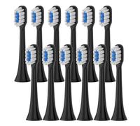 Cabezales De Repuesto Compatibles Con Xiaomi Mijia T301, T302, T501 Y 501C. Cabezal De Cepillo De Dientes Eléctrico Sonic Con Boquillas De Cerdas Suaves.(T301-302-BK-12Pcs)