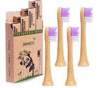 Cabezales de repuesto de bambú compatibles con cepillos de dientes eléctricos Philips HX3 HX6 HX9 Series (morado, paquete de 4)