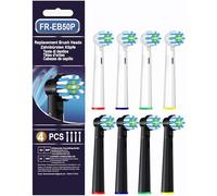 Cabezales de repuesto de limpieza inteligente compatibles con Braun Oral B Pro 1000/7000/9600, paquete de 8 cabezales de cepillo compatibles con cepillo de dientes eléctrico Oral B Genius X y Smart