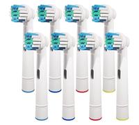 Cabezales De Repuesto En Blanco Y Negro, Compatibles Con Cepillo De Dientes Eléctrico Oral B Advance Power Vitality Precision Clean Pro Health Triumph 3D(8pcs White)