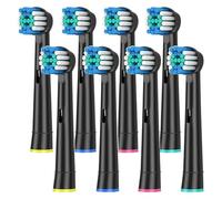 Cabezales De Repuesto En Blanco Y Negro, Compatibles Con Cepillo De Dientes Eléctrico Oral B Advance Power Vitality Precision Clean Pro Health Triumph 3D(8pcs Black)