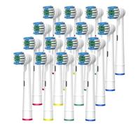 Cabezales De Repuesto En Blanco Y Negro, Compatibles Con Cepillo De Dientes Eléctrico Oral B Advance Power Vitality Precision Clean Pro Health Triumph 3D(16pcs White)