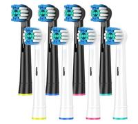 Cabezales De Repuesto En Blanco Y Negro, Compatibles Con Cepillo De Dientes Eléctrico Oral B Advance Power Vitality Precision Clean Pro Health Triumph 3D(8pcs (2 colors))