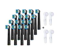 Cabezales De Repuesto For Cepillo De Dientes, Compatibles Con Oral B, Cabezales De Cepillo Eléctrico Braun Professional 1000 1500 3000 6000 7000 7500 8000(16 B heads and 4caps)