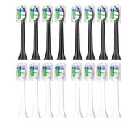 Cabezales De Repuesto For Cepillo De Dientes, Compatibles Con Philips, Sonicare, Recambios De Cepillo De Dientes Eléctrico For 1100, 2100, 4100, 5100, 12/16 Uds.(8White 8Black)