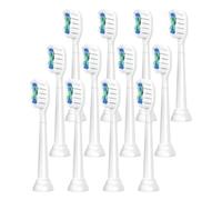 Cabezales de repuesto for cepillo de dientes Philips Sonicare Diamond Heads Clean for la serie HX6920 4100 2(White-12 Pcs)