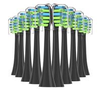 Cabezales de repuesto for cepillo dientes, compatibles con boquillas cerdas suaves for aspiradora eléctrica sónica AM101/AM105, 7am2m, 10 Uds(10PCS BLACK)