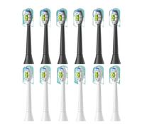 Cabezales de repuesto for cepillo dientes, compatibles con Philips Sonicare, cabezal eléctrico suave, 4/8/12/16 Uds., 4100, 6500, 6100, 7500, 5(6White 6Black)