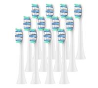 Cabezales De Repuesto For Cepillos De Dientes, Compatibles Con Philips Sonicare Y Otros Modelos Con Mangos De Clic 2100, 4100, 5100, 5300, 6100, 6500 Y 7500.(White-12 Pcs)