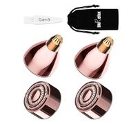 Cabezales de repuesto Gen 3 para un toque final impecable, cuchillas de depilación facial sin dolor de oro de 18 quilates con exclusivo cabezal recortador de cejas, 2 cabezales faciales + 2 cabezales