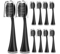 Cabezales de repuesto para cepillo de dientes Burst Sonic con tapas antipolvo y cerdas suaves de carbón, negro, paquete de 10