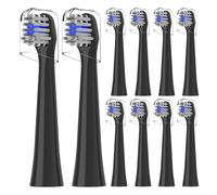 Cabezales de repuesto para cepillo de dientes Colgate Hum - Cabezales de cepillo para cepillo de dientes eléctrico Hum Connected Smart Battery, 10 unidades, color negro