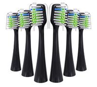 Cabezales de repuesto para cepillo de dientes compatibles con WaterPik Complete Care 5.0 y 9.0 (WP-861/CC-01), 6 unidades (negro)