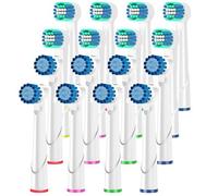 Cabezales de repuesto para cepillo de dientes eléctrico Oral B Braun - Paquete de 16 compatibles con Oral B Cross Action/Pro1000/9000/500/3000/8000