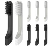 Cabezales de repuesto para cepillo de dientes eléctrico Quip, paquete de 8 cabezales de repuesto para cabezales de repuesto Quip para adultos, color negro y blanco