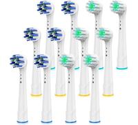 Cabezales de repuesto para cepillo de dientes Oral B Braun, paquete de 12 cabezales de cepillo eléctrico profesional, cabezales de cepillo de limpieza de precisión compatibles con Oral-B 7000/Pro