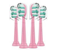 Cabezales de repuesto para cepillo de dientes Philips Sonicare C1 C2 4100, control de placa, salud de las encías, Simply Clean 1 2, cabezal de cepillo eléctrico, paquete de 4, color rosa