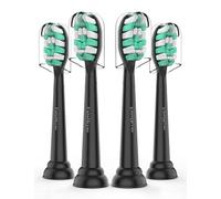 Cabezales de repuesto para cepillo de dientes Philips Sonicare C1 C2 Control de placa Gum Health 4100 Simply Clean 1 2 Series Snap on cabezal de cepillo eléctrico, paquete de 4, color negro