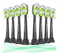 Cabezales de repuesto para cepillo de dientes Philips Sonicare compatibles con mango de cepillo de dientes eléctrico Phillips Sonicare, paquete de 8, color negro