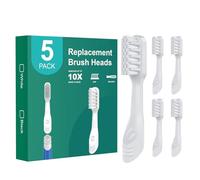 Cabezales de repuesto para cepillo de dientes Quip, paquete de 5, repuesto estándar para adultos con raspador de lengua integrado, cerdas suaves, color blanco