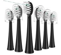 Cabezales de repuesto para cepillo de dientes WaterPik Sonic-Fusion 2.0 (SF-03/SF-04) y cepillo de dientes Sonic-Fusion (SF-01/SF-02), 6 unidades, color negro con cubiertas