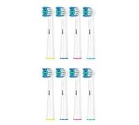 Cabezales de repuesto para cepillos de dientes compatibles con Braun Oral-B, cerdas medianas, se adapta a Vitality, Professional Care, SmartSeries, Triumph, TriZone y más (paquete de 8 en blanco)
