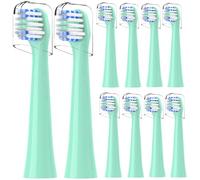 Cabezales de repuesto para cepillos de dientes compatibles con Colgate Hum - Cabezales de cepillo compatibles con cepillo de dientes eléctrico Hum Connected Smart Battery (10 unidades, verde)