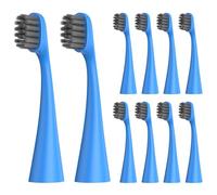 Cabezales de repuesto para cepillos de dientes compatibles con los cabezales de cepillo de dientes Burst Kids, paquete de 10 unidades, cerdas de carbón suave para una limpieza profunda, color azul