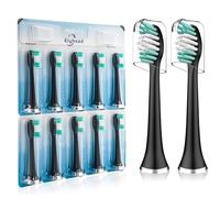 Cabezales de repuesto para cepillos de dientes eléctricos AquaSonic Black Series/Black Series Pro/Vibe Series/Duo Series Pro, color negro, paquete de 10