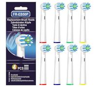 Cabezales de repuesto para cepillos de dientes eléctricos Braun Oral B Pro 1000/7000/9600/5000/3000/8000, Genius X y Smart 1500, 8 cabezales de cepillo de limpieza precisos (blanco)