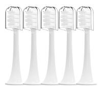 Cabezales de repuesto para cepillos de dientes eléctricos Snow Gen2, sin blanqueamiento LED, con cubierta antipolvo, paquete de 5 (blanco, mediano)